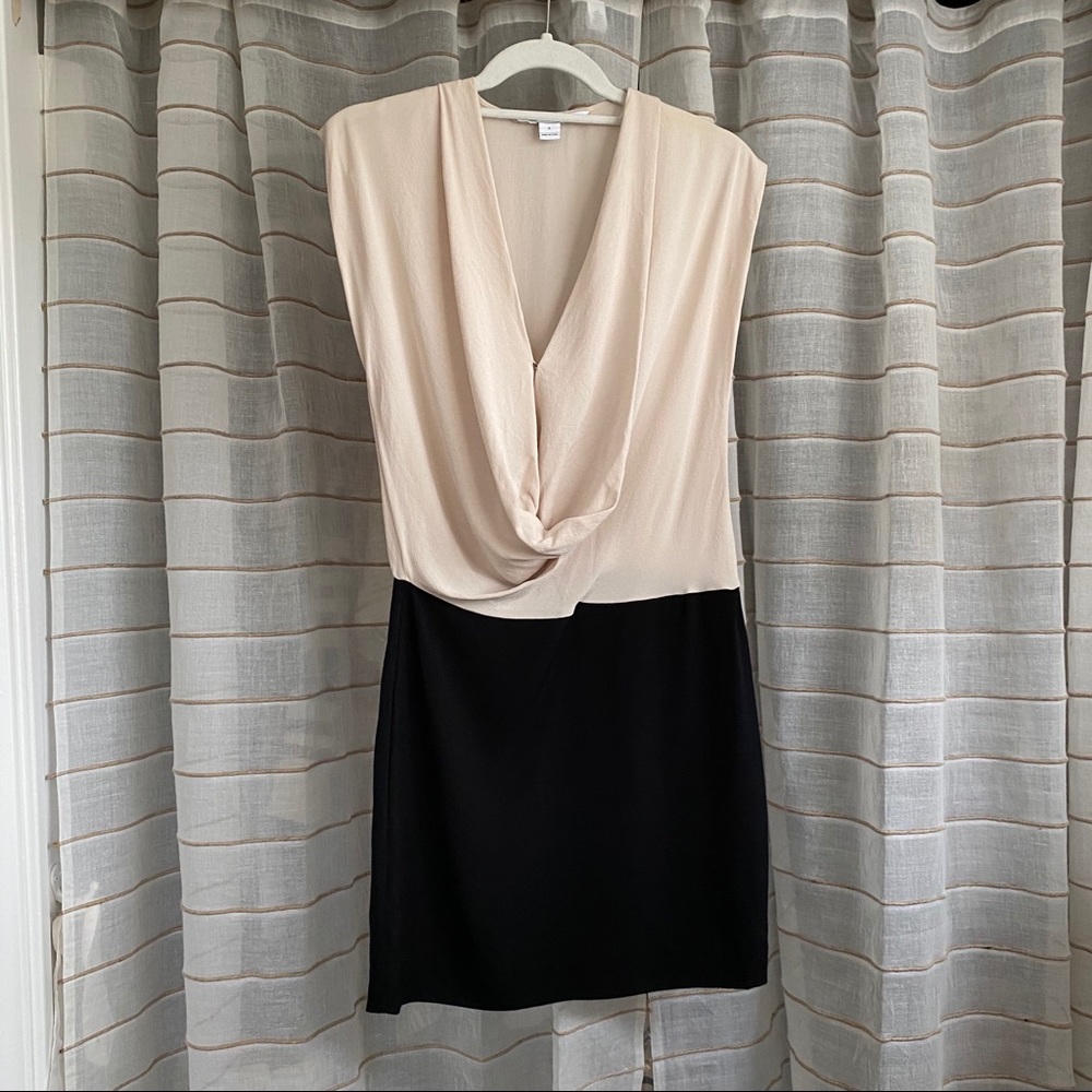 DVF Reara Silk Color Block Dress - Picture 2 of 10